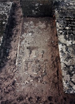 View of grave slab.