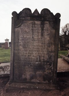 View of headstone.