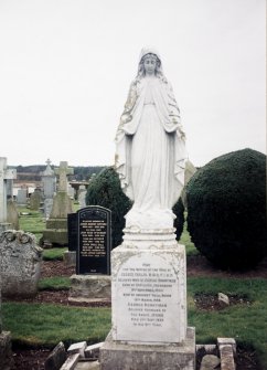 View of headtone with statue.