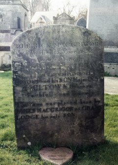 View of headstone of Roderick MacGregor.