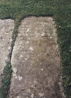 View of grave slab.