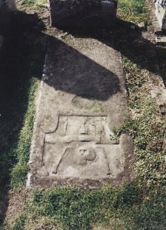 View of grave slab.
