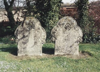 View of headstones.