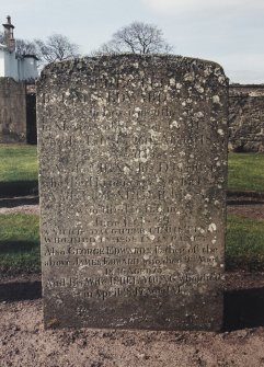 View of headstone.