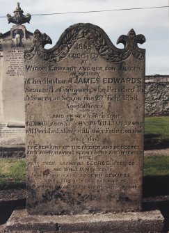 View of headstone.