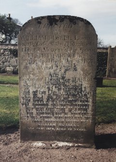 View of headstone.