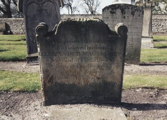 View of headstone.