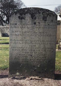 View of headstone.