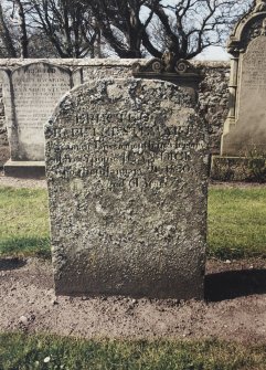 View of headstone.