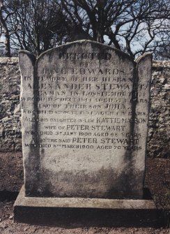 View of headstone.