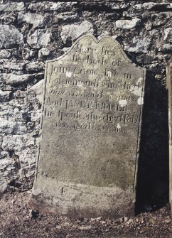 View of headstone.