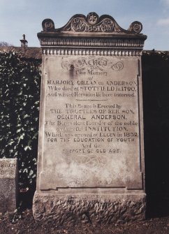 View of headstone.