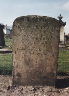 View of headstone.