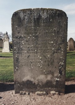 View of headstone.