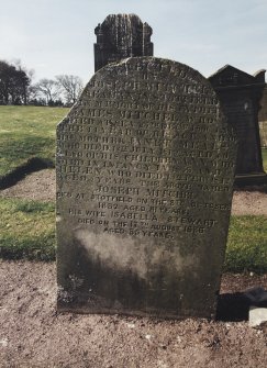 View of headstone.