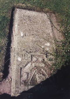 View of grave slab.