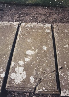 View of grave slab.