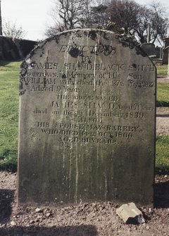 View of headstone.