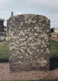 View of headstone.