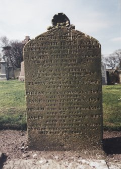 View of headstone.