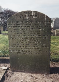 View of headstone.