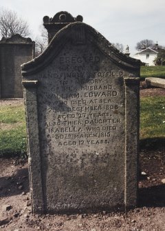 View of headstone.