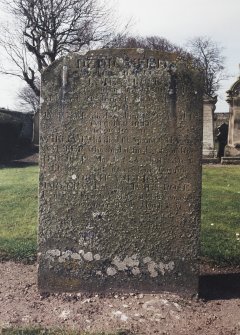 View of headstone.