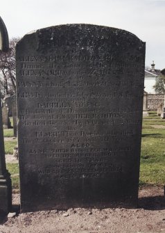 View of headstone.