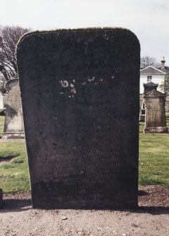 View of headstone.
