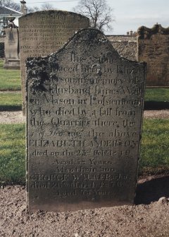 View of headstone.