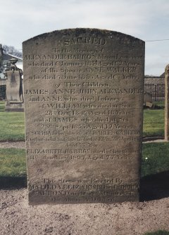 View of headstone.