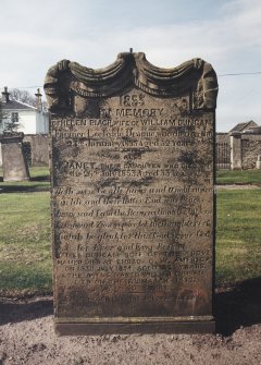 View of headstone.