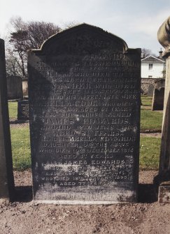 View of headstone.