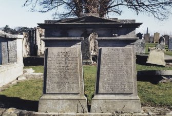 Detail of double headstone.