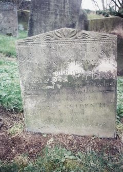 View of headstone.