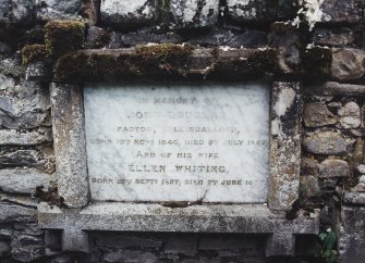 Detail of memorial plaque.