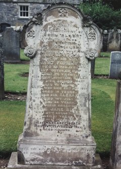 View of headstone.