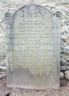 View of headstone.