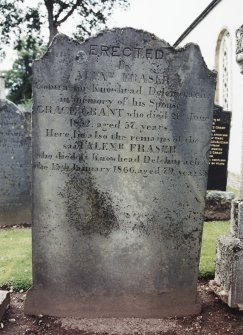 View of headstone.