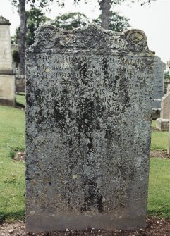 View of headstone.