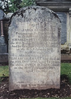 View of headstone.