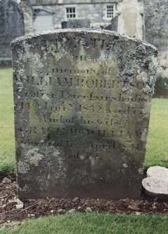 View of headstone.