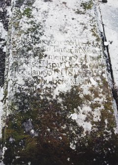 View of grave slab.