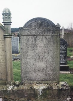 View of headstone.