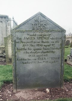 View of headstone.