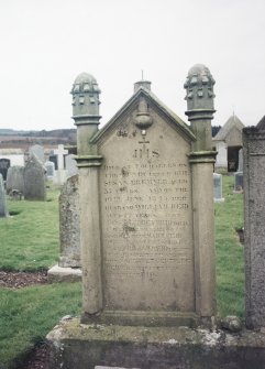 View of headstone.