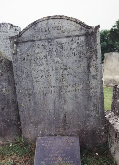 Detail of headstone.