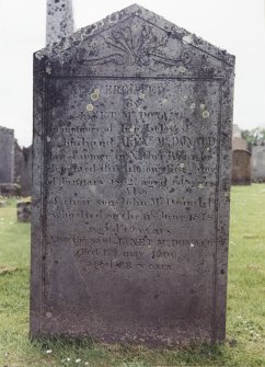 Detail of headstone.