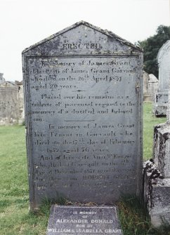 Detail of headstone.