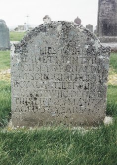 Detail of headstone.